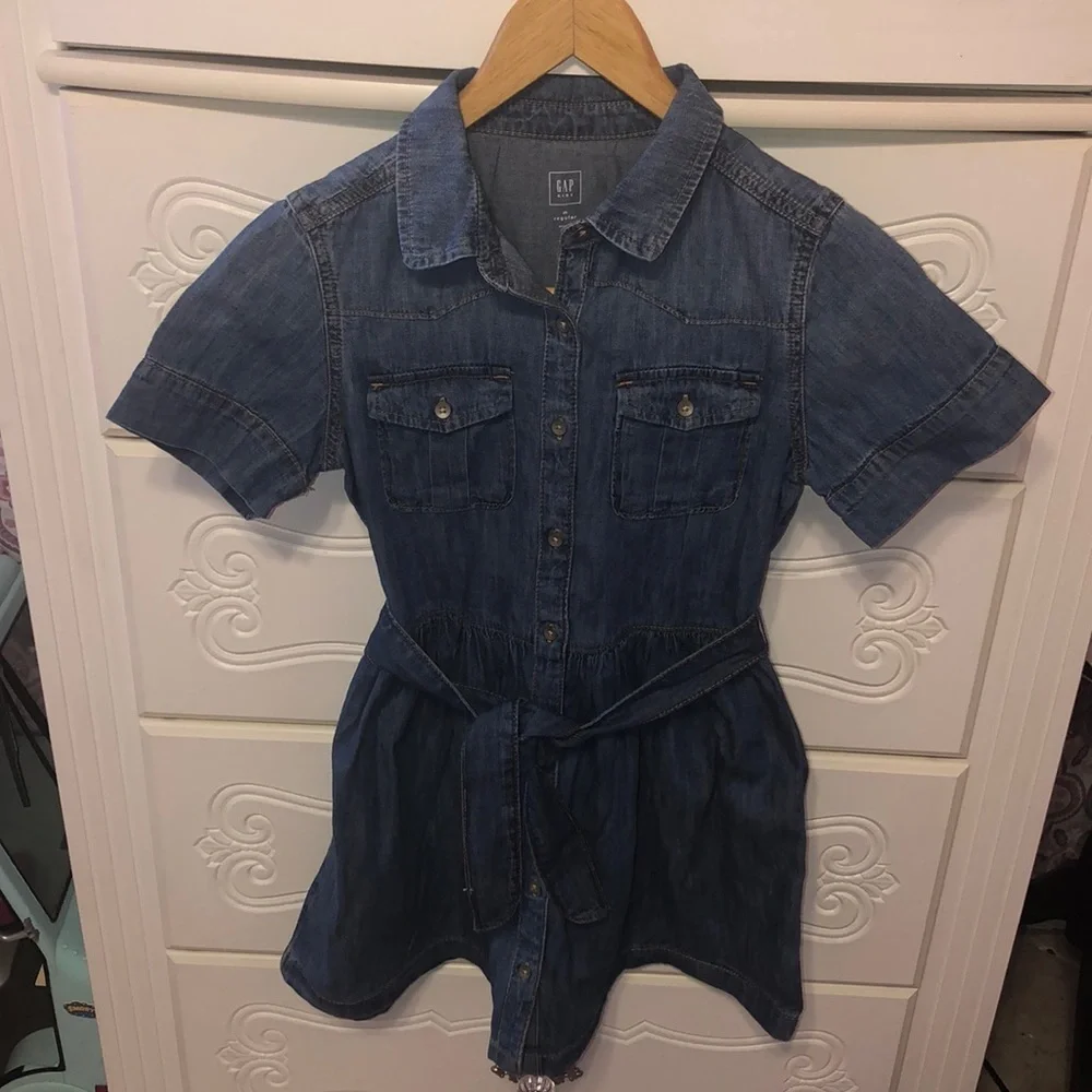 GAP kids blue jean dress size M regular 🌸